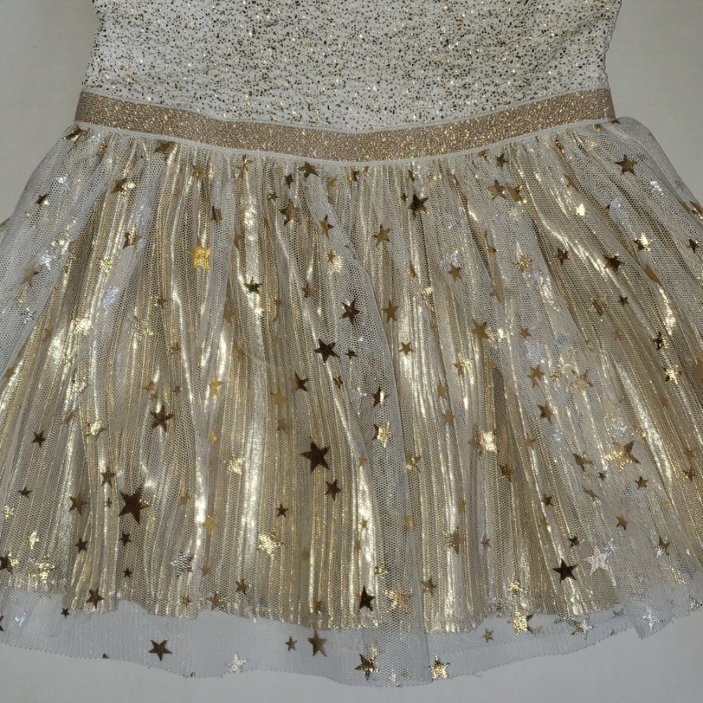 Childrens Place. Girls Metallic Stars Tutu Dress - Picture 4 of 8